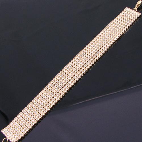 新光饰品~5893,5894满钻简约宽边手链 金/银